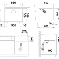 Blanco Etagon 500 - Silgranit Spoelbak, 530x460 Mm, Met Verschillende Niveaus, Tartufo 522234 -Exporteren Kraan Lux Winkel 016d01089795b4265cff9e34