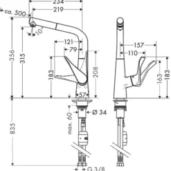 Hansgrohe M71 - Metris Keukenkraan Met Uittrekbare Handdouche, EcoSmart, Chroom 14781000 -Exporteren Kraan Lux Winkel 0255b2f44ef17201c2ae07e6
