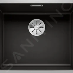Blanco Subline 500 - Silgranit Spoelbak, 543x443 Mm, Met Draaiknopbediening, SteelFrame, Zwart 525998