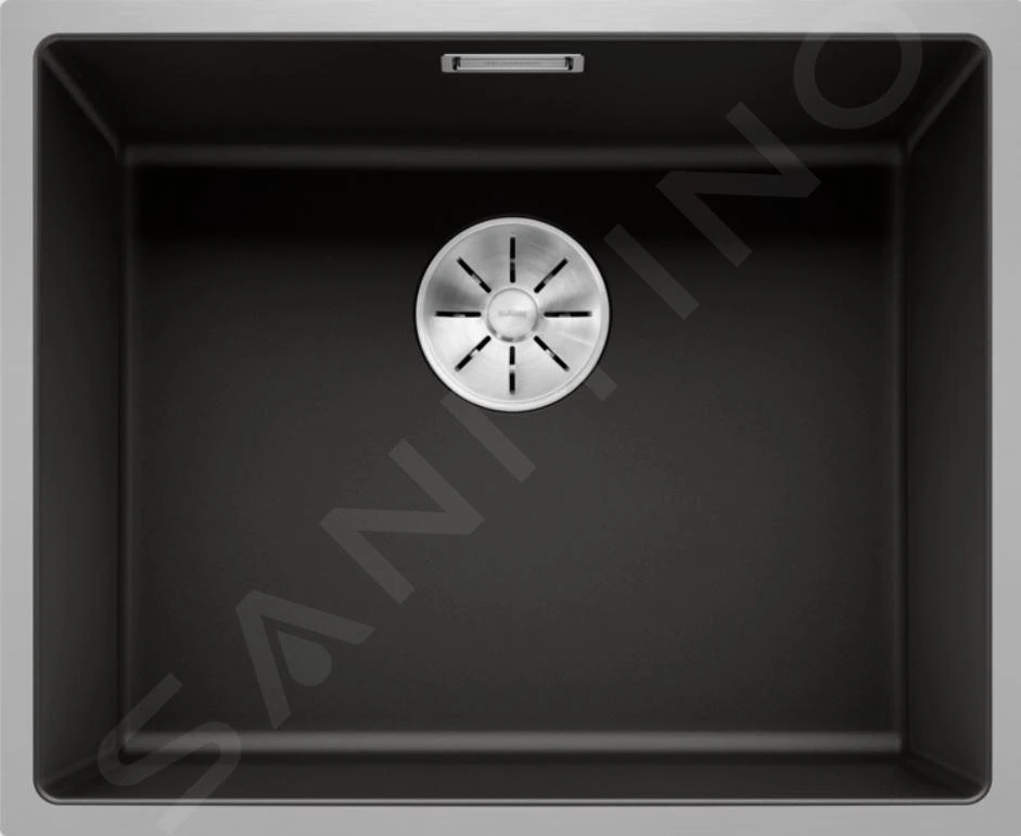 Blanco Subline 500 - Silgranit Spoelbak, 543x443 Mm, Met Draaiknopbediening, SteelFrame, Zwart 525998 3 Blanco Subline 500 - Silgranit Spoelbak, 543x443 Mm, Met Draaiknopbediening, SteelFrame, Zwart 525998