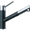Blanco Kano S - Keukenraan Met Uittrekbare Sproeikop, Zwart/chroom 526174