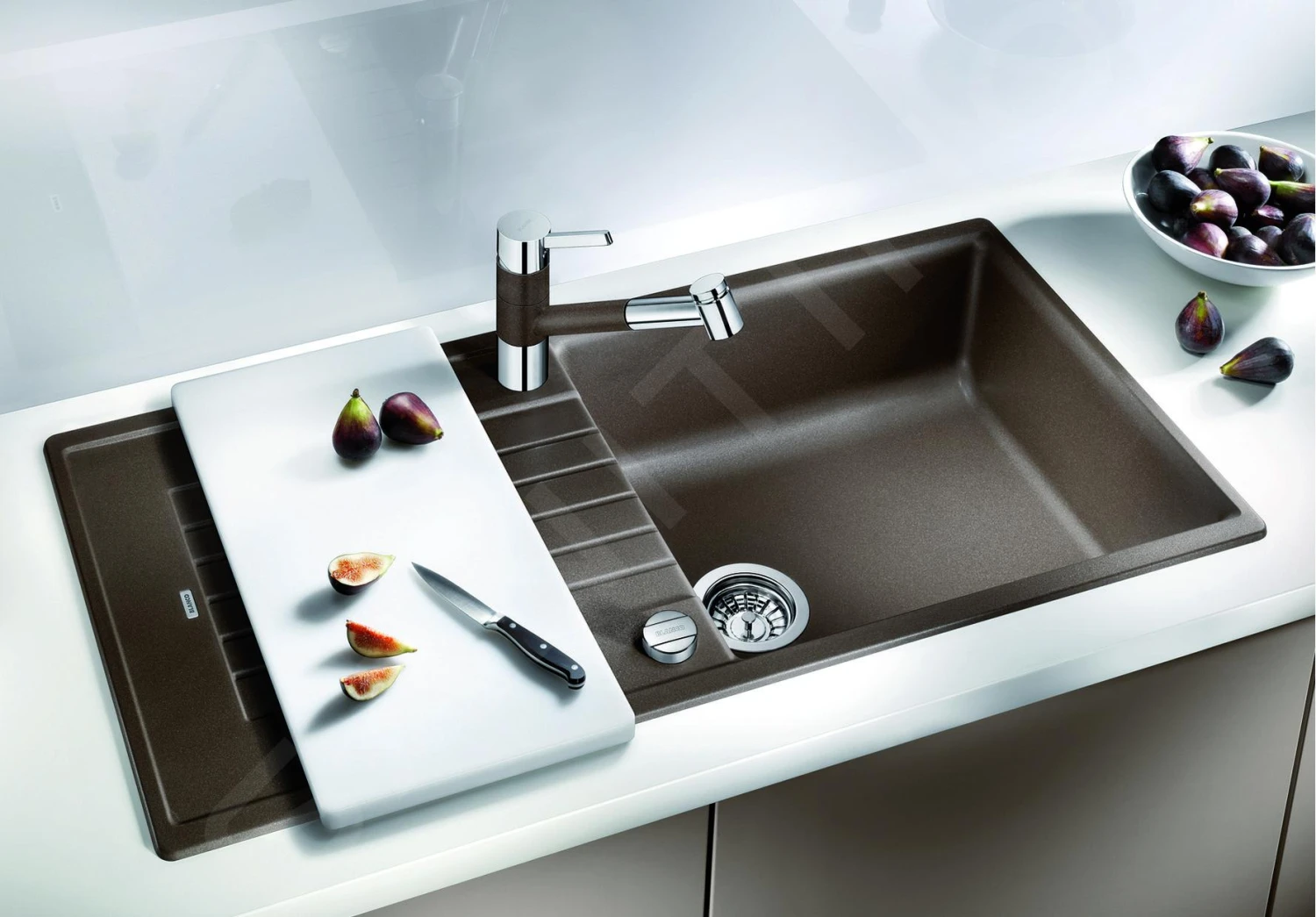 Blanco Zia XL 6 - Silgranit Spoelbak, 1000x500 Mm, Met Draaiknopbediening, Zwart 526023 5 Blanco Zia XL 6 - Silgranit Spoelbak, 1000x500 Mm, Met Draaiknopbediening, Zwart 526023 - Afbeelding 3