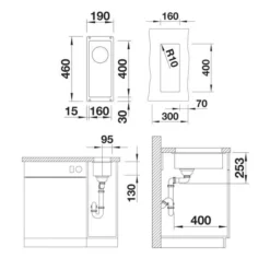 Blanco Subline 160 - Silgranit Spoelbak, 190x460 Mm, InFino, Wit 523400 -Exporteren Kraan Lux Winkel 0949ab6464ac3d2f1608bc99