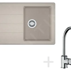 Franke Sets - Spoelbakset G56, BFG 611-78 Graniet Spoelbak, Sahara + Keukenkraan FC 650, Chroom 114.0323.877
