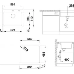 Blanco Etagon 6 - Keramische Spoelbak, 584x510 Mm, Met Afvoerbediening En Toebehoren, Wit 525156 -Exporteren Kraan Lux Winkel 0c46ee1c98205676c5f630b8