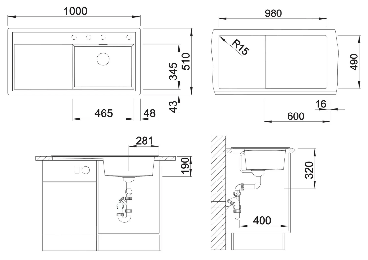 Blanco Zenar XL 6 - Silgranit Spoelbak, 1000x510 Mm, Met Toebehoren, InFino, Zwart 526058 4 Blanco Zenar XL 6 - Silgranit Spoelbak, 1000x510 Mm, Met Toebehoren, InFino, Zwart 526058 - Afbeelding 2