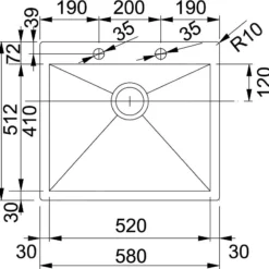 Franke Planar - PPX 210/610-58 TL Roestvrij Staal Spoelbak, 580x512 Mm 127.0203.469 -Exporteren Kraan Lux Winkel 0fc1a82c2822b03840be35b5
