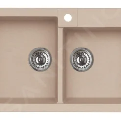 Alveus Rock - Granieten Spoelbak 780x480 Mm, Met Draaiknopbediening, Beige 1090962