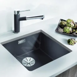 Blanco Subline 400 - Silgranit Spoelbak, 430x460 Mm, Zwart 525990 -Exporteren Kraan Lux Winkel 1412b069443e78886692837c