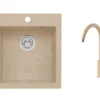 Alveus Sets - Set Granieten Spoelbak Cortina 20 En Keukenkraan Tonia, Beige SETA736