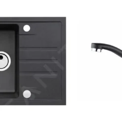 Alveus Sets - Set Spoelbak Intermezzo 30 En Keukenkraan Nina, Carbon SETA002