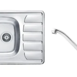 Alveus Sets - Set Spoelbak Zoom 10, Keukenkraan Riviera + Cadeau, Chroom SETA265