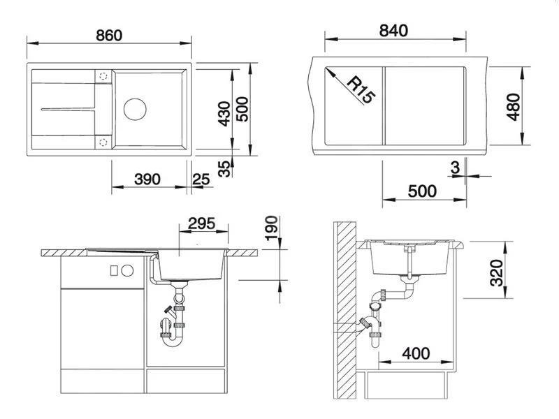 Blanco Metra 5 - Silgranit Spoelbak, 860x500 Mm, Met Draaiknopbediening, Zwart 525918 4 Blanco Metra 5 - Silgranit Spoelbak, 860x500 Mm, Met Draaiknopbediening, Zwart 525918 - Afbeelding 2