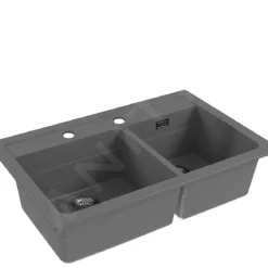 Alveus Atrox - Granieten Spoelbak 790x500 Mm, Met Draaiknopbediening, Concrete 1132001 -Exporteren Kraan Lux Winkel 197a02913d4c562b27ad00f2