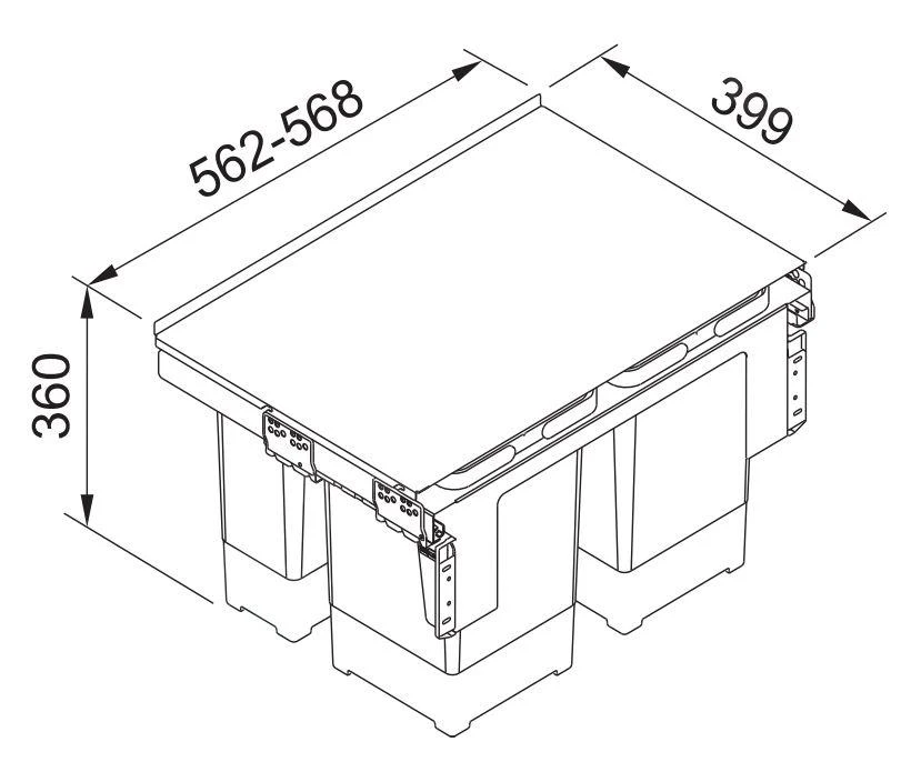 Franke Sorters - Inbouw Afvalemmer Garbo 60-4 121.0200.676 4 Franke Sorters - Inbouw Afvalemmer Garbo 60-4 121.0200.676 - Afbeelding 2