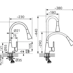 Novaservis Ferro - Keukenkraan Met Flexibele Arm En Sproeikop, Zwart/chroom 70720,0C -Exporteren Kraan Lux Winkel 1a21ed1547f169b96b4bb4c9