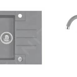 Alveus Sets - Set Spoelbak Rock 30 En Keukenkraan Tonia, Concrete SETA053