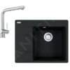 Franke Sets - Set G220, Fragraniet Spoelbak CNG 611-62 TL/7 En Keukenkraan Samoa, Onyx/chroom 114.0650.747