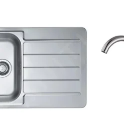 Alveus Sets - Set Spoelbak Line 80, Keukenkraan Karina + Cadeau, Chroom SETA273