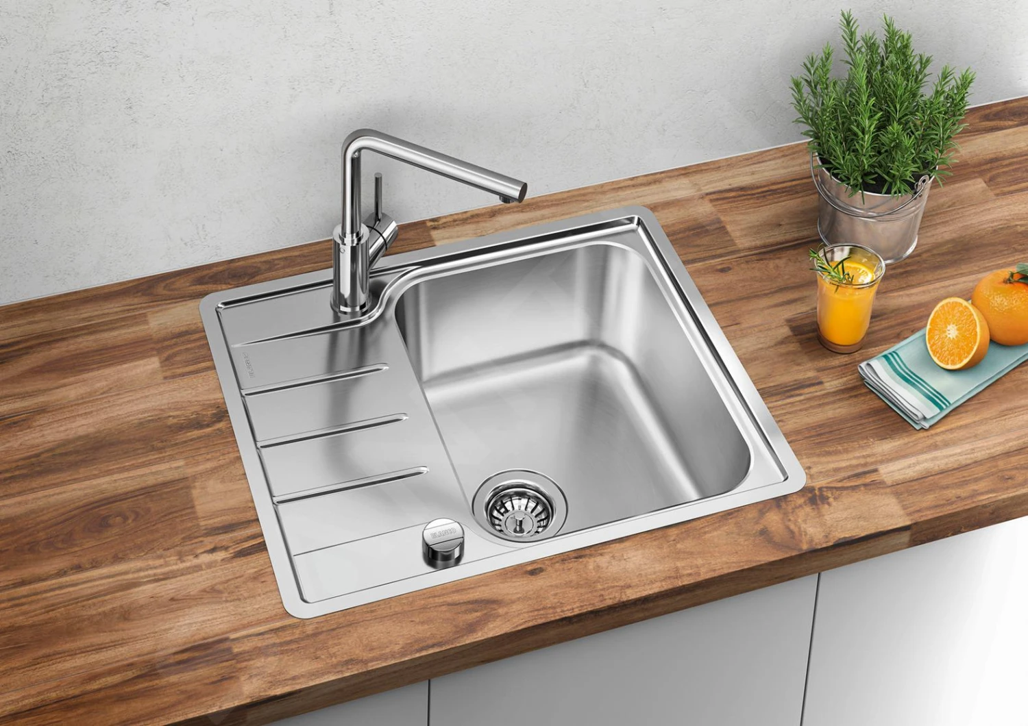 Blanco Lemis 45 - Spoelbak, 605x500 Mm, Met Afvoerbediening, Geborsteld Rvs 525114 5 Blanco Lemis 45 - Spoelbak, 605x500 Mm, Met Afvoerbediening, Geborsteld Rvs 525114 - Afbeelding 3