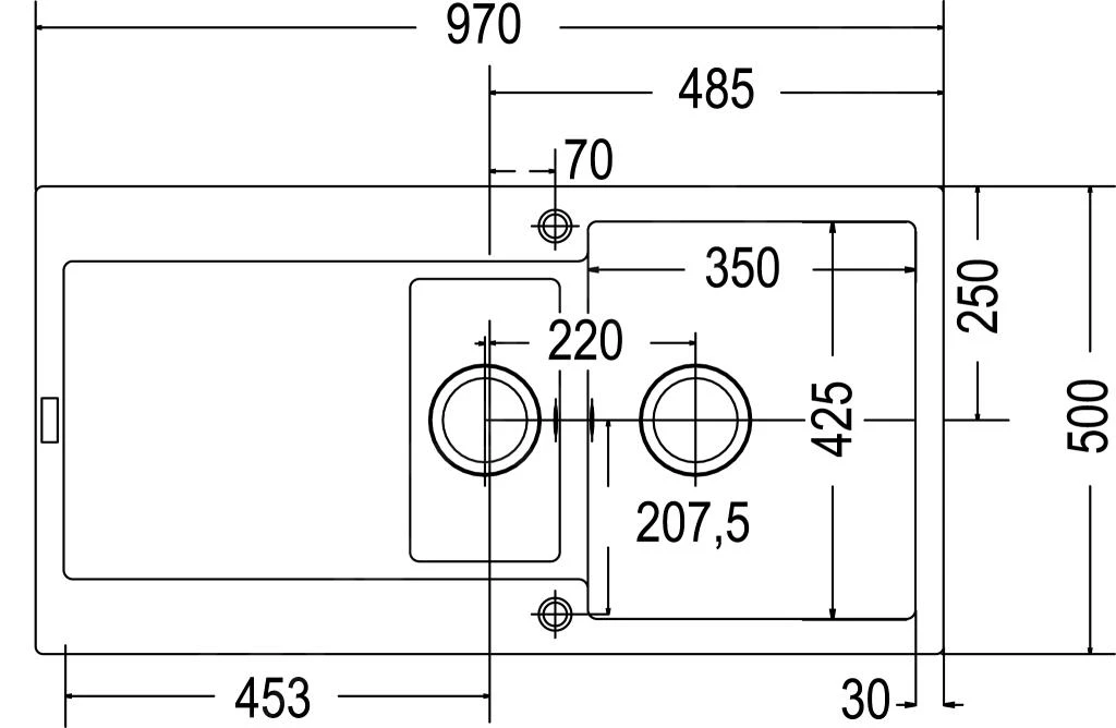 Franke Maris - MRG 651 Fragraniet Spoelbak, 970x500 Mm, Glacier 114.0120.249 5 Franke Maris - MRG 651 Fragraniet Spoelbak, 970x500 Mm, Glacier 114.0120.249 - Afbeelding 3