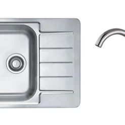 Alveus Sets - Set Spoelbak Line 110, Keukenkraan Karina + Cadeau, Chroom SETA743