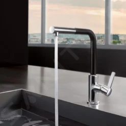 Kludi L-ine S - Keukenkraan Met Uittrekbare Uitloop, Chroom/mat Zwart 408518775 -Exporteren Kraan Lux Winkel 3111989bb5801e0f0bb4a220