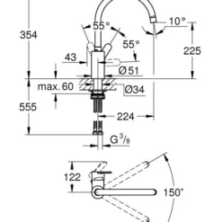 Grohe Eurostyle Cosmopolitan - Keukenkraan, Chroom 33975004 -Exporteren Kraan Lux Winkel 313f5e5c1c502c50f730345c