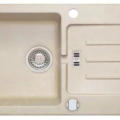 Alveus Victoria - Granieten Spoelbak 770x430 Mm, Met Draaiknopbediening, Beige 1133454