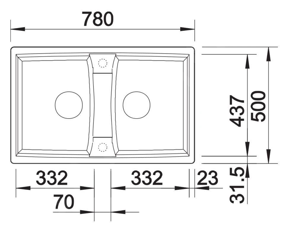 Blanco Lexa 8 - Silgranit Spoelbak, 780x500 Mm, Zwart 525906 4 Blanco Lexa 8 - Silgranit Spoelbak, 780x500 Mm, Zwart 525906 - Afbeelding 2