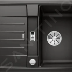 Blanco Lexa 40 - Silgranit Spoelbak, 680x500 Mm, Met Draaiknopbediening, Zwart 525897