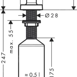 Hansgrohe Toebehoren - Afwasmiddel Dispenser A51, 500 Ml, Mat Zwart 40448670 5 Hansgrohe Toebehoren - Afwasmiddel Dispenser A51, 500 Ml, Mat Zwart 40448670 -Exporteren Kraan Lux Winkel 35ce2ebf363de42d5d690a84