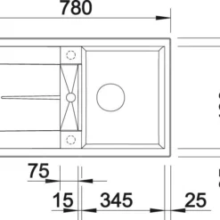 Blanco Metra 45 - Silgranit Spoelbak, 780x500 Mm, Zwart 525915 -Exporteren Kraan Lux Winkel 3605b102c5d0cf6883e5be4e