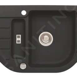 Alveus Niagara - Granieten Spoelbak 900x500 Mm, Met Draaiknopbediening, Twilight 1107864