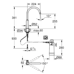 Grohe Blue Pure - Mono Connected Keukenkraan, Met Filter, Chroom 30387000 -Exporteren Kraan Lux Winkel 382ffe6710ab9095ae4f0655