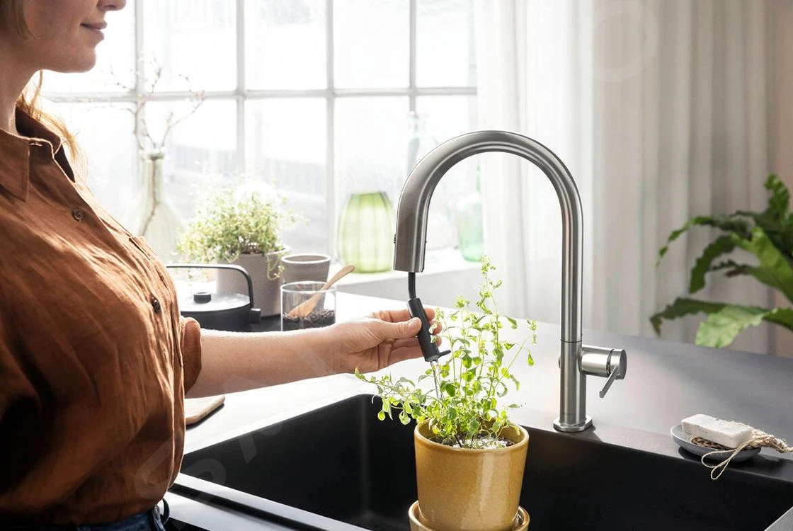 Hansgrohe Aqittura M91 - Keukenmengkraan Met Uittrekbare Uitloop En Filterfunctie, Rvs Look 76801800 5 Hansgrohe Aqittura M91 - Keukenmengkraan Met Uittrekbare Uitloop En Filterfunctie, Rvs Look 76801800 - Afbeelding 3