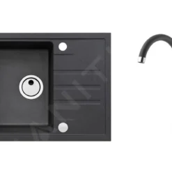 Alveus Sets - Set Spoelbak Intermezzo 30 En Keukenkraan Tonia, Carbon SETA361