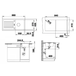 Blanco Favum 45 - Silgranit Spoelbak, 860x435 Mm, Aluminium 524228 -Exporteren Kraan Lux Winkel 3a60c7fe4dfe8cf9614463ec