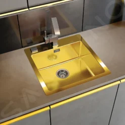 Alveus Pure Monarch - Spoelbak 515x525 Mm, Gold 1106867 -Exporteren Kraan Lux Winkel 3b30cc17ba688c18161577d4