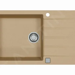 Alveus Cadit - Granieten Spoelbak 860x500 Mm, Met Draaiknopbediening, Beige 1132029