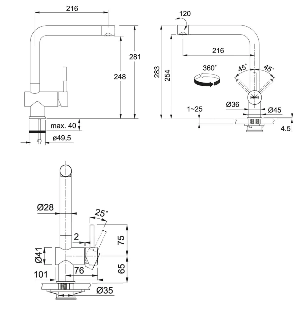 Franke Sets - Spoelbakset T31, Tectonite Spoelbak OID 611-78, Grijs + Keukenkraan Samoa, Chroom 114.0425.806 6 Franke Sets - Spoelbakset T31, Tectonite Spoelbak OID 611-78, Grijs + Keukenkraan Samoa, Chroom 114.0425.806 - Afbeelding 4