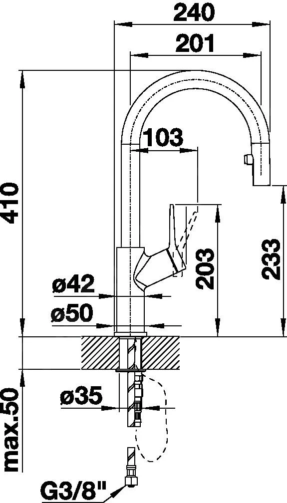 Blanco Carena S - Keukenraan Met Uittrekbare Sproeikop, Aluminium/chroom 521360 4 Blanco Carena S - Keukenraan Met Uittrekbare Sproeikop, Aluminium/chroom 521360 - Afbeelding 2