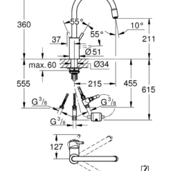 Grohe Concetto - Keukenkraan Met Uittrekbare Handdouche, Chroom 31212003 -Exporteren Kraan Lux Winkel 3f88a6a260b714b3f74141b8