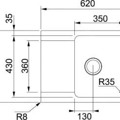 Franke Orion - OID 611-62 Tectonite Spoelbak, 620x500 Mm, Wit 114.0288.566 -Exporteren Kraan Lux Winkel 3f8d056cc860fb2748981e16
