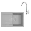 Franke Sets - Keukenset T104, Tectonite Spoelbak S2D 611-78 En Keukenkraan FP 9000.031, Grijs/chroom 143.0675.727