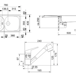Franke Sets - Keukenset N10, Rvs Spoelbak ETN 614 N ETHOS + Kraan FC 9547.031, Chroom 101.0684.389 -Exporteren Kraan Lux Winkel 41ac899ec90b50a7b29102fa