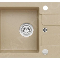 Alveus Cortina - Granieten Spoelbak 580x420 Mm, Met Draaiknopbediening, Beige 1117075