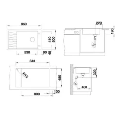 Blanco Elon XL 8 - Silgranit Spoelbak, 860x500 Mm, Gray Rock 524871 -Exporteren Kraan Lux Winkel 433454d21cccfe505c8c978b