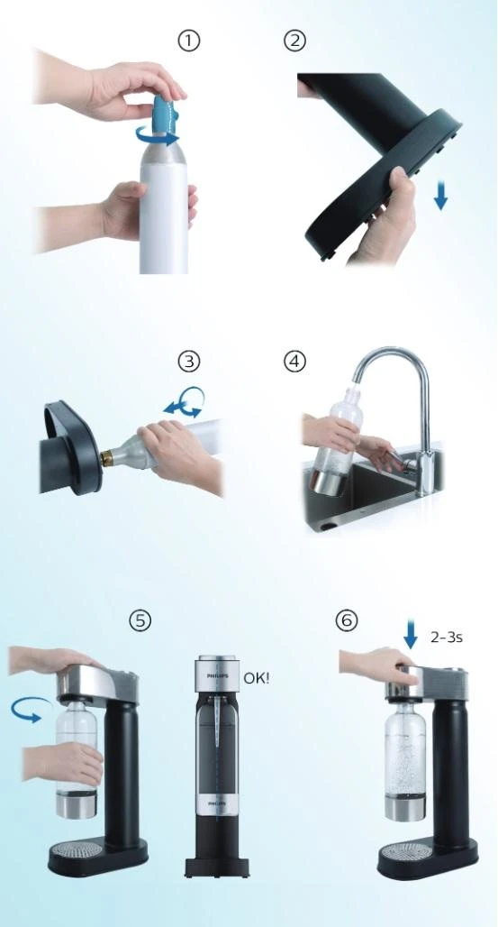 Philips GoZero - Sodamaker Lite Met Toebehoren, Wit ADD4901WH/10 11 Philips GoZero - Sodamaker Lite Met Toebehoren, Wit ADD4901WH/10 - Afbeelding 9