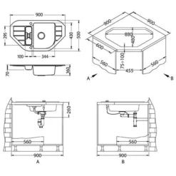 Alveus Niagara - Granieten Spoelbak 900x500 Mm, Met Draaiknopbediening, Pebble 1107860 -Exporteren Kraan Lux Winkel 439787d11e3a8fee7c166167 3